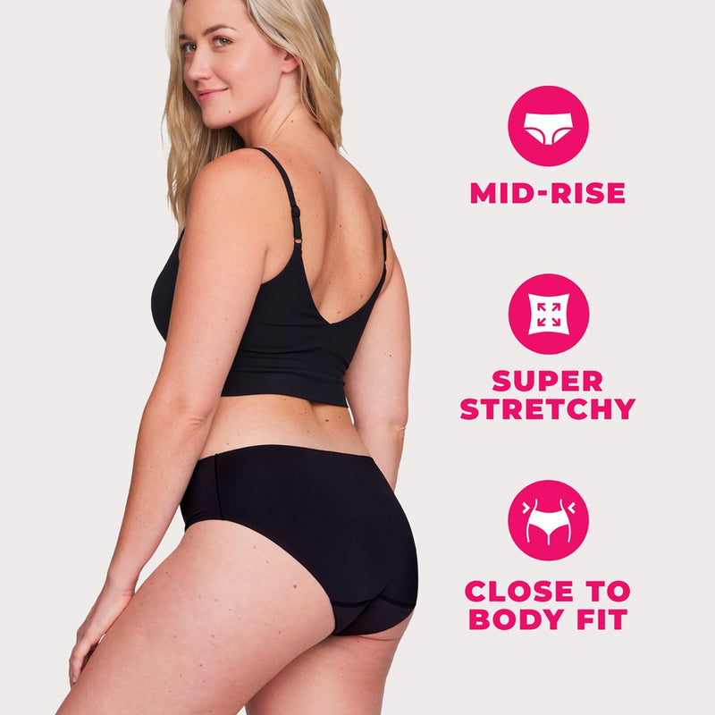 Proof. by Always Women's Briefs, Super Heavy Absorbency Period Underwear - Large - Black