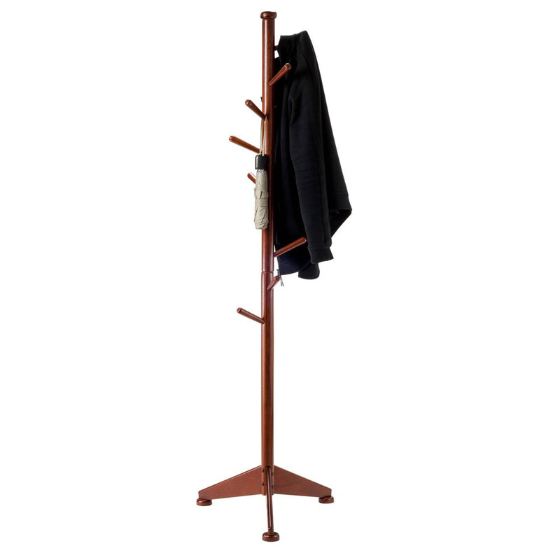 Lily Coat Tree Walnut Finish - Winsome: Solid Wood 9-Peg Entryway Organizer, X Base (LOCAL PICKUP ONLY)