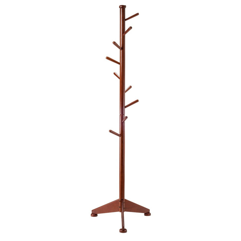 Lily Coat Tree Walnut Finish - Winsome: Solid Wood 9-Peg Entryway Organizer, X Base (LOCAL PICKUP ONLY)