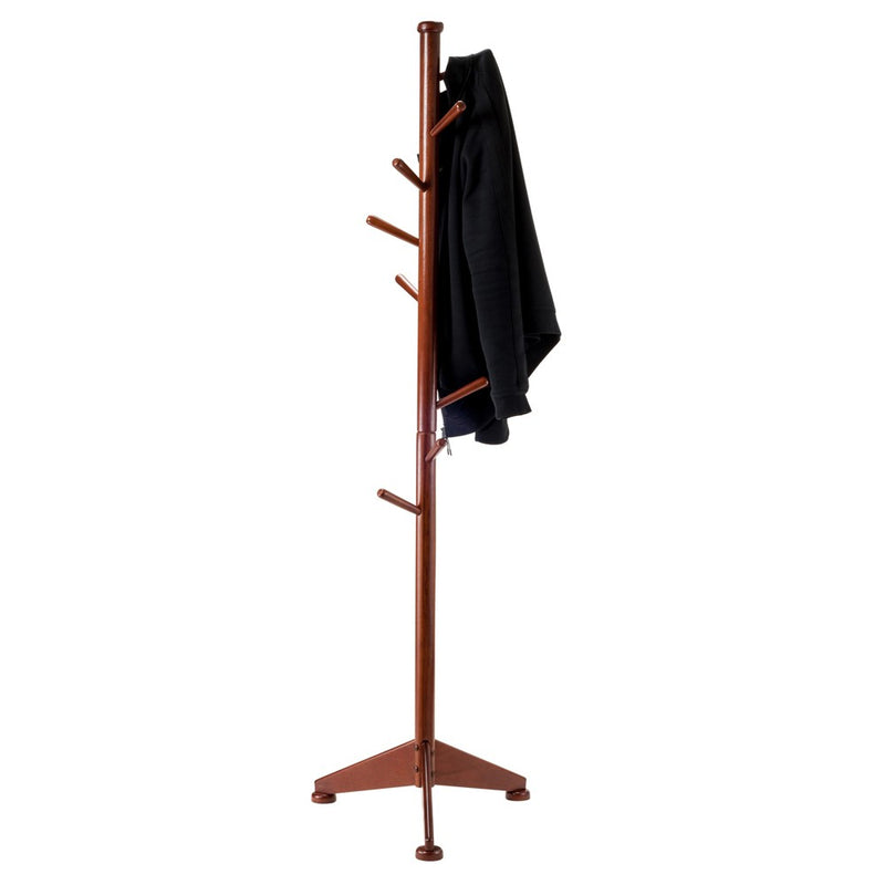 Lily Coat Tree Walnut Finish - Winsome: Solid Wood 9-Peg Entryway Organizer, X Base (LOCAL PICKUP ONLY)