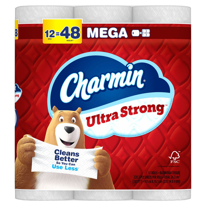 Charmin Ultra Strong Toilet Paper - 12 Mega Rolls