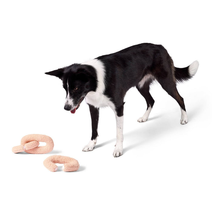 Chain Link Plush Dog Toy - Light Pink - The Cuddle Collab with Ghost & Wren
