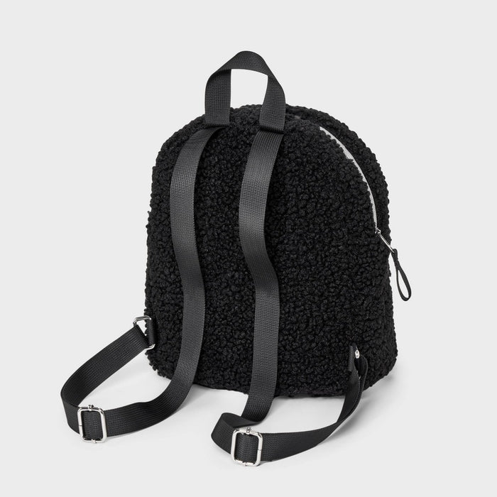 Kids' Mini Faux Shearling Backpack - art class Black