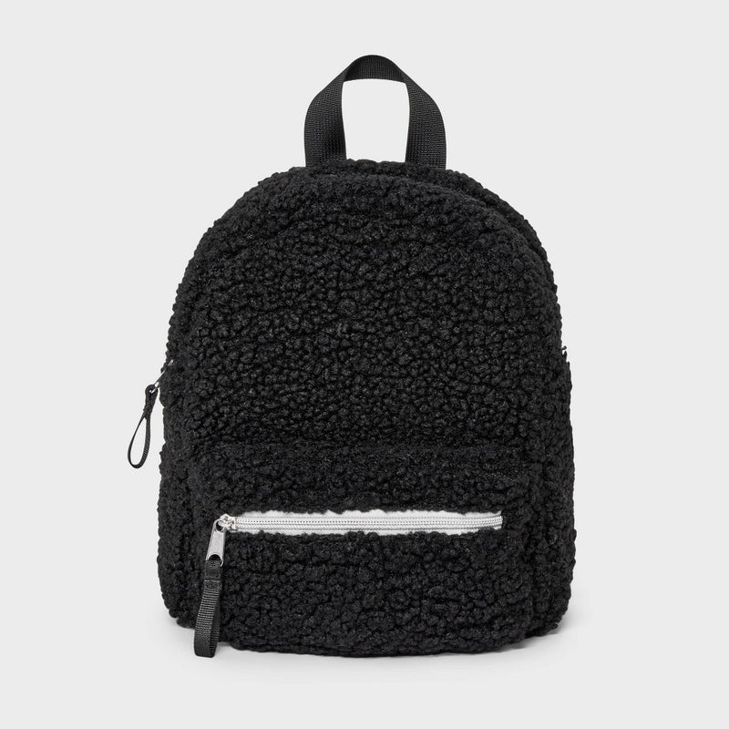 Kids' Mini Faux Shearling Backpack - art class Black