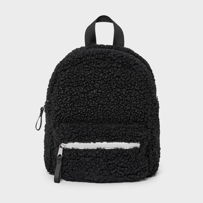 Kids' Mini Faux Shearling Backpack - art class Black