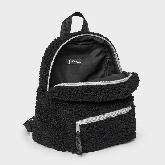 Kids' Mini Faux Shearling Backpack - art class Black