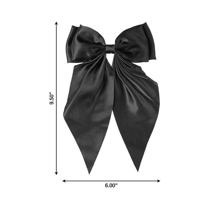scunci Elite Large Bow Barrette Hair Clip - Black