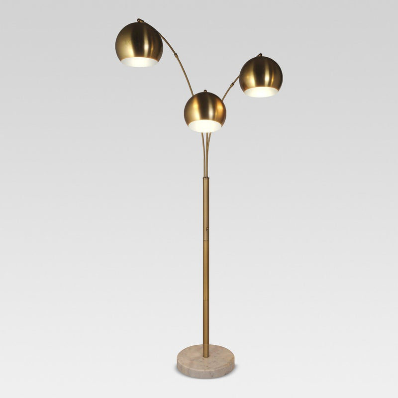 Globe Multi 3-Head Floor Lamp Gold Metal/Marble (Includes LED Light Bulb) - Project 62 (LOCAL PICKUP ONLY)