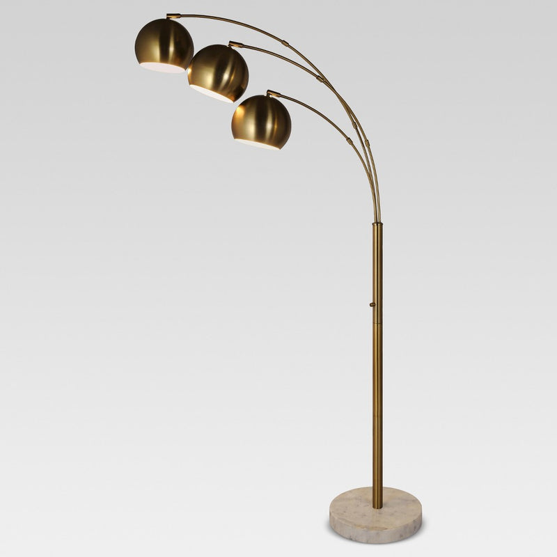 Globe Multi 3-Head Floor Lamp Gold Metal/Marble (Includes LED Light Bulb) - Project 62 (LOCAL PICKUP ONLY)