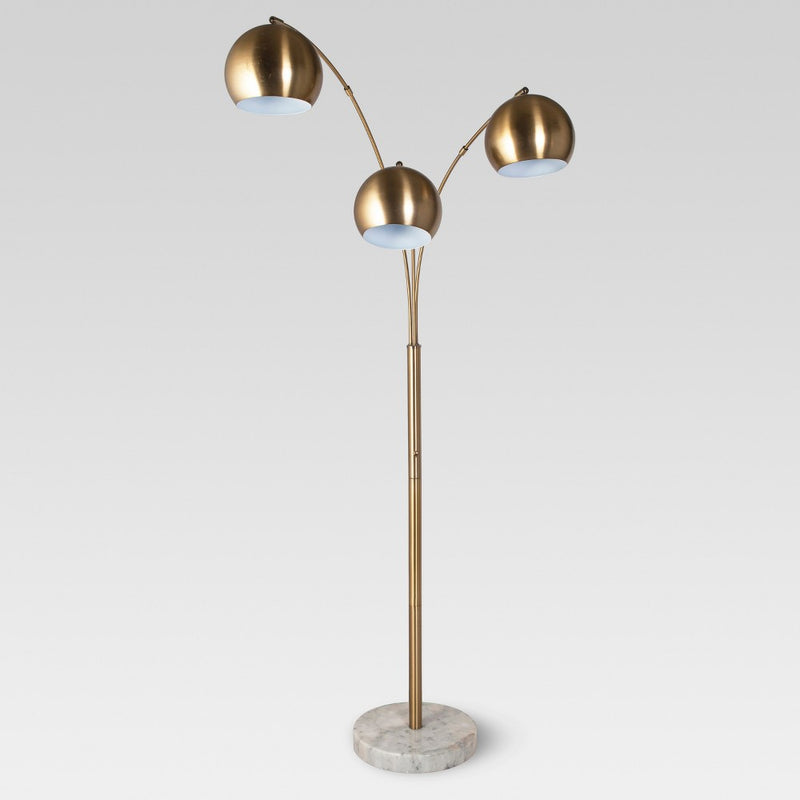 Globe Multi 3-Head Floor Lamp Gold Metal/Marble (Includes LED Light Bulb) - Project 62 (LOCAL PICKUP ONLY)