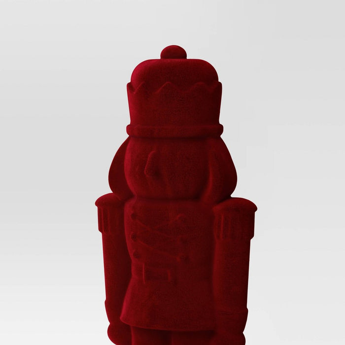 Flocked Christmas Decorative Nutcracker - Wondershop Dark Red