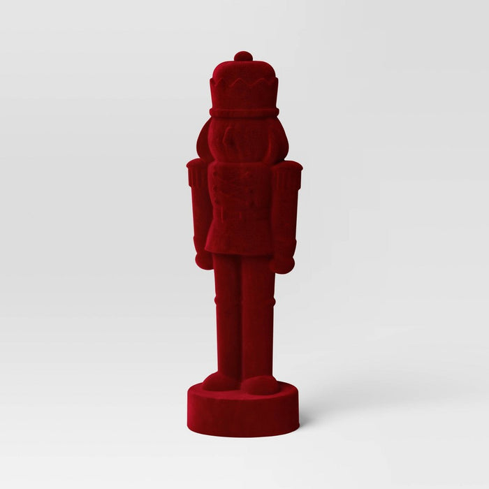 Flocked Christmas Decorative Nutcracker - Wondershop Dark Red