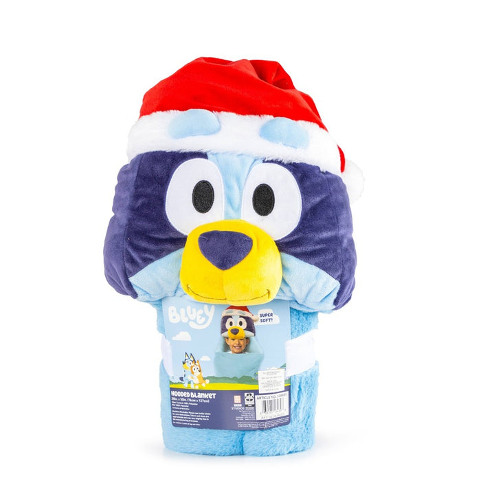 Bluey Santa Hat Hooded Blanket