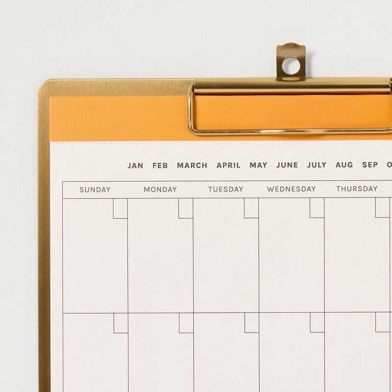 9"x15" Brass Clipboard Calendar (Undated) - Hearth & Hand with Magnolia
