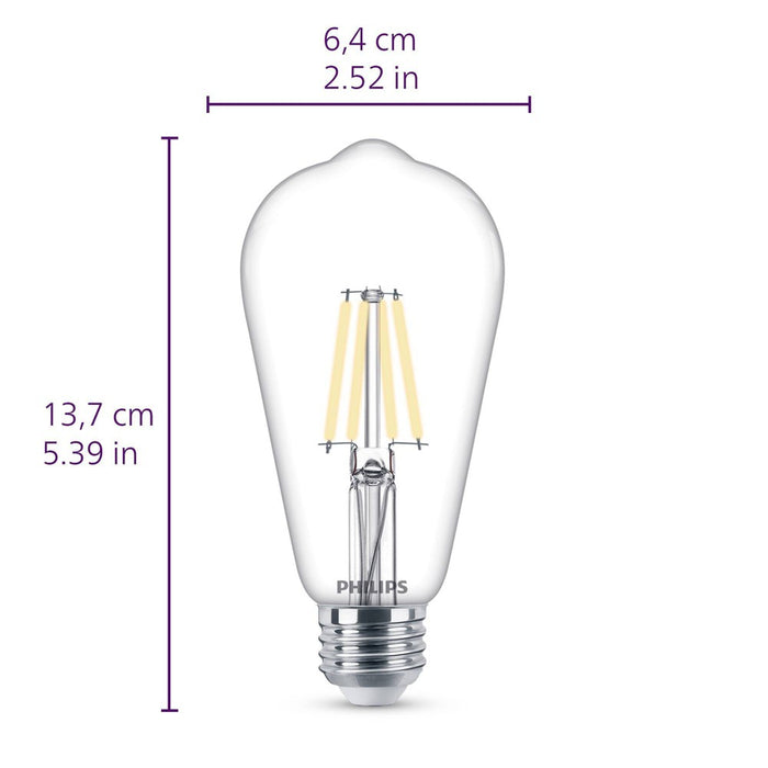 Philips LED 75W Clear Soft White ST19 2P