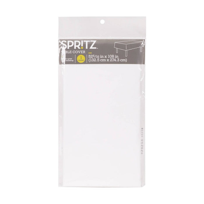 White Plastic Table Cloth - Spritz