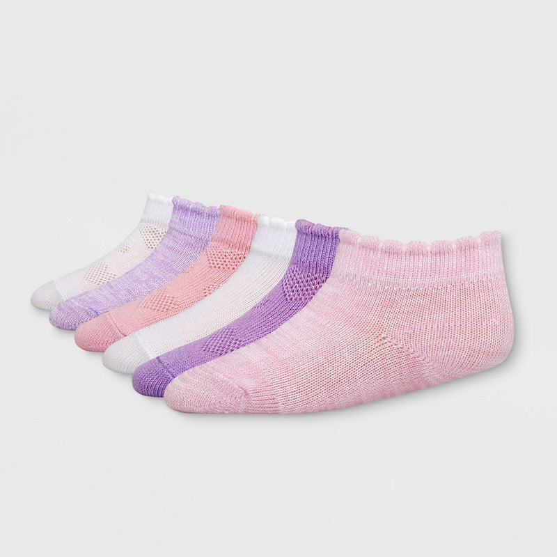 Hanes Premium Toddler Girls' 6pk Low Cut Comfortsoft Socks - Colors May Vary 4T