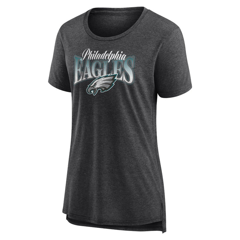 NFL Philadelphia Eagles Women's Heather Short Sleeve Scoop Neck Tri-Blend T-Shirt - S