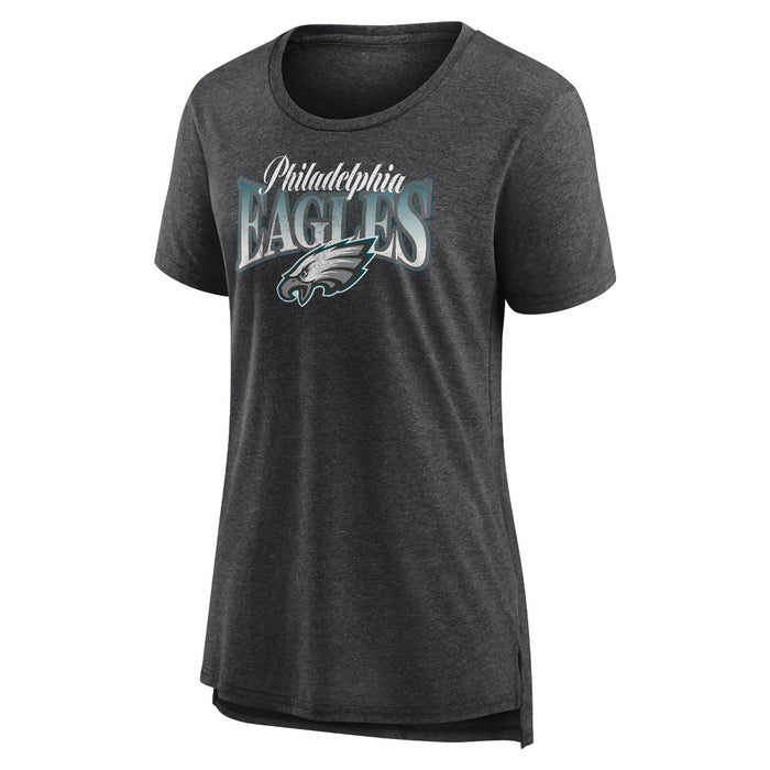 NFL Philadelphia Eagles Women's Heather Short Sleeve Scoop Neck Tri-Blend T-Shirt - S