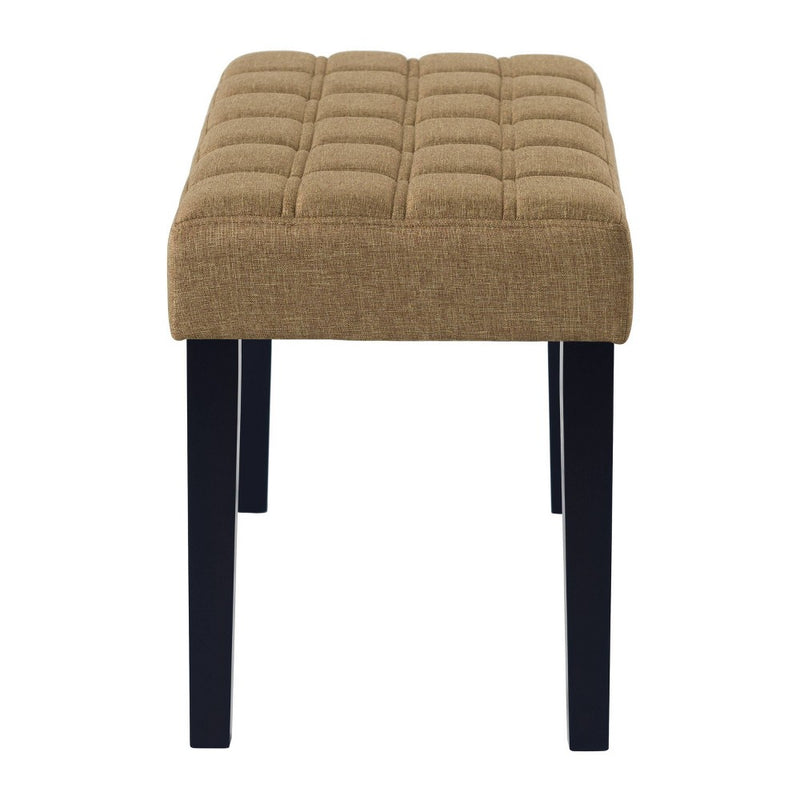 California Fabric Tufted Bench Beige - CorLiving (LOCAL PICKUP ONLY)