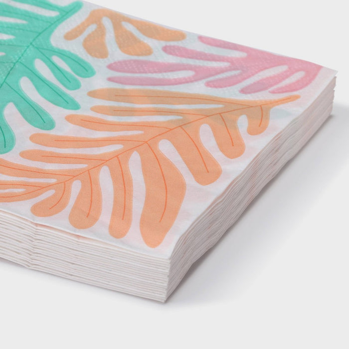 16ct Tropical Print Beverage Napkins