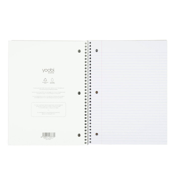 Yoobi Evolve 1 Subject Notebooks 8"x10.5" College Ruled Lime Green Daisy