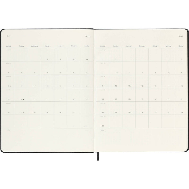 Moleskine 2024-25 XL Weekly Planner 9.84"x7.59" Hardcover Black