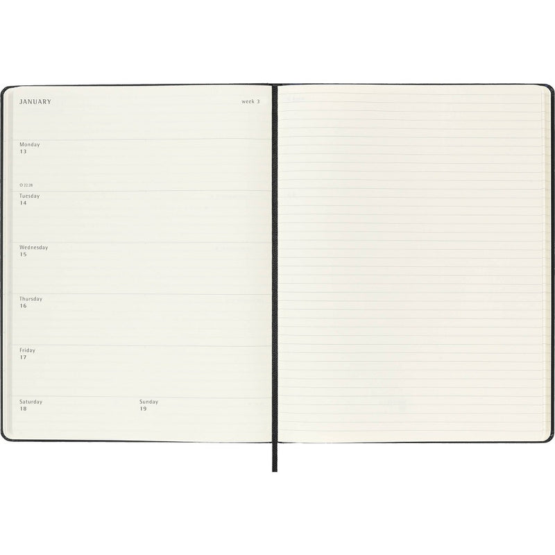 Moleskine 2024-25 XL Weekly Planner 9.84"x7.59" Hardcover Black
