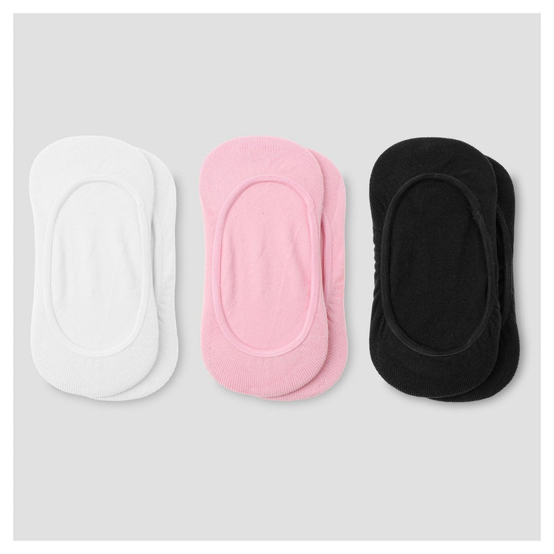 Girls' 3pk Liner Solid Socks - Cat & Jack Colors May Vary L