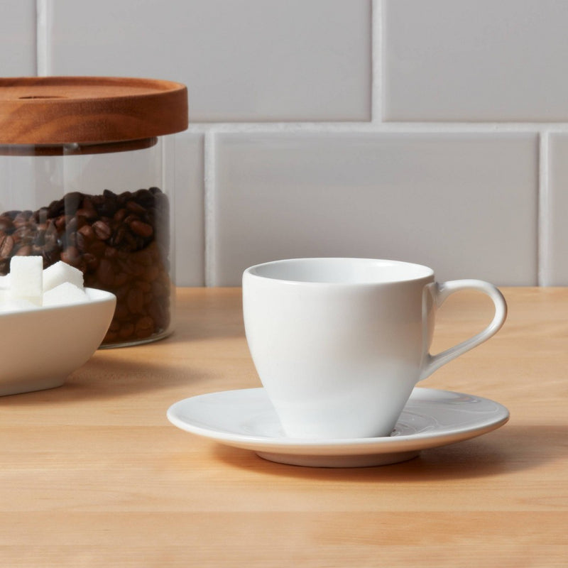 3.4oz Porcelain Espresso Cup with Saucer White - Threshold