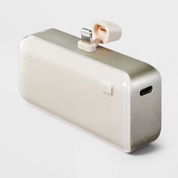 4200mAh Plug-In Lightning Power Bank - heyday Stone White