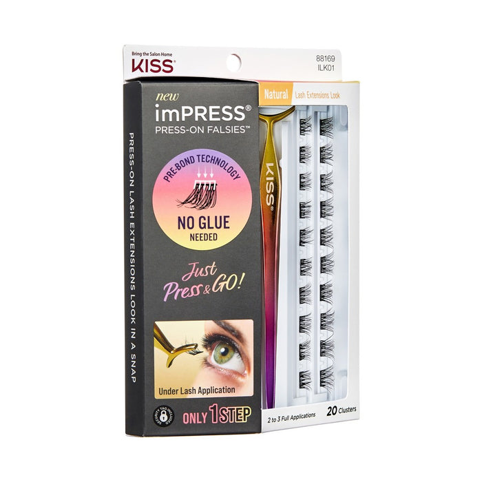 KISS Products imPRESS Self Adhesive Eyelashes - Natural Lash Clusters - 21ct