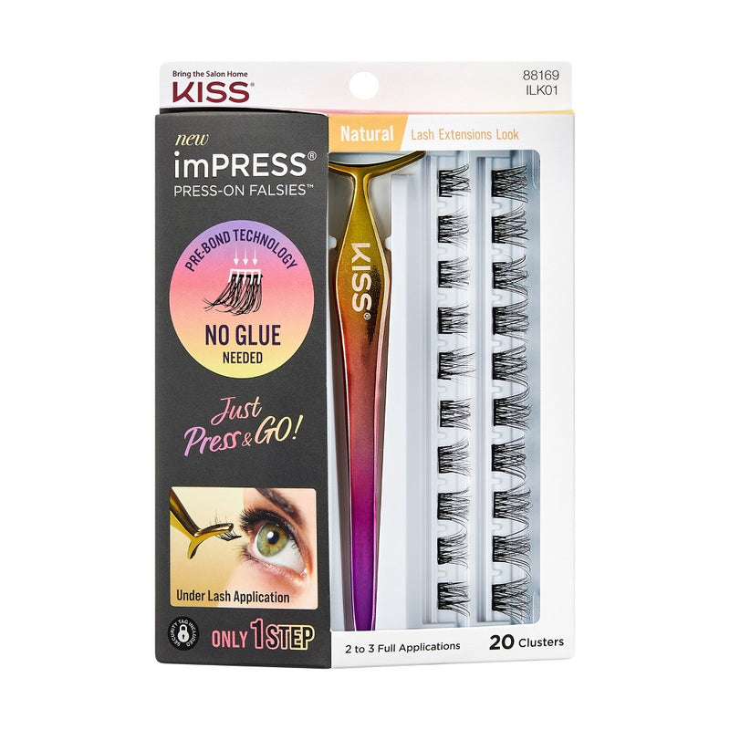 KISS Products imPRESS Self Adhesive Eyelashes - Natural Lash Clusters - 21ct