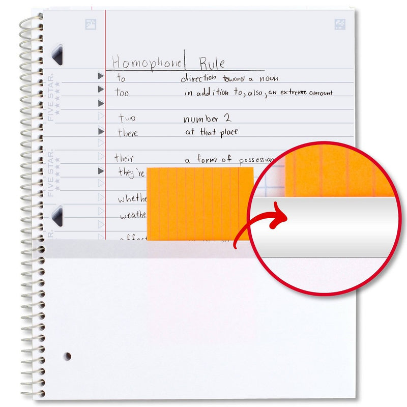 Five Star Active 1 Subject 80ct Wide Ruled Notebook Orange