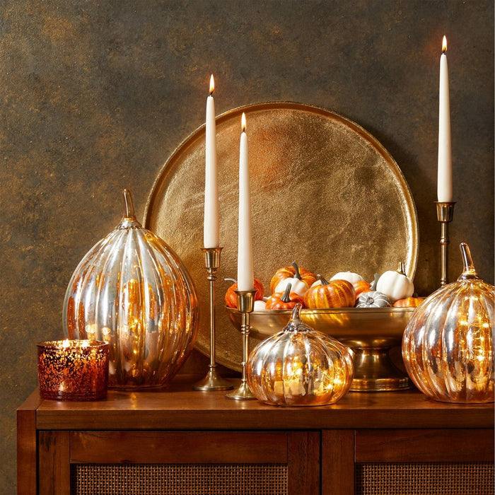 17.6" Round Aluminum Tray Gold - Threshold
