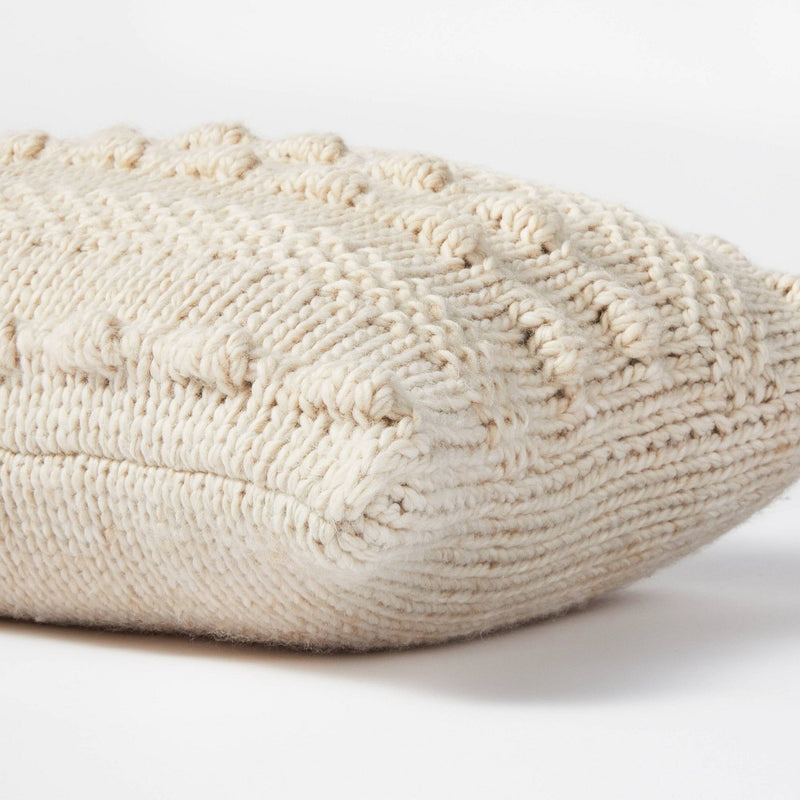 Oversized Bobble Knit Striped Lumbar Throw Pillow Cream - Threshold designed with Studio McGee