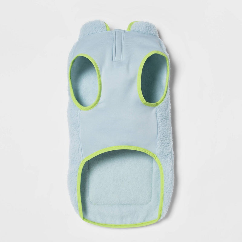 Faux Shearling Dog Vest - Gray Aqua - XL - Boots & Barkley