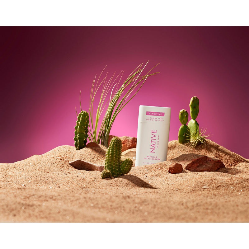 Native Sensitive Deodorant - Vanilla & Cactus Flower - No Baking Soda - 2.65 oz