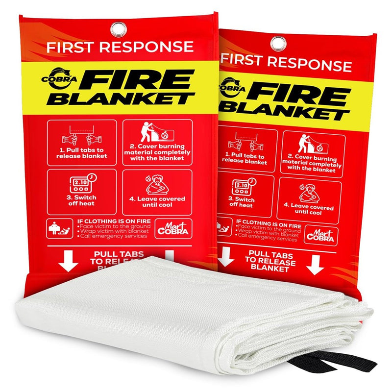 Mart Cobra Emergency Fire Blanket For Home And Kitchen - 1 Pack - Fire Blankets Emergency For Home 40” X 40” - Fire Suppression Blanket - Home Safety
