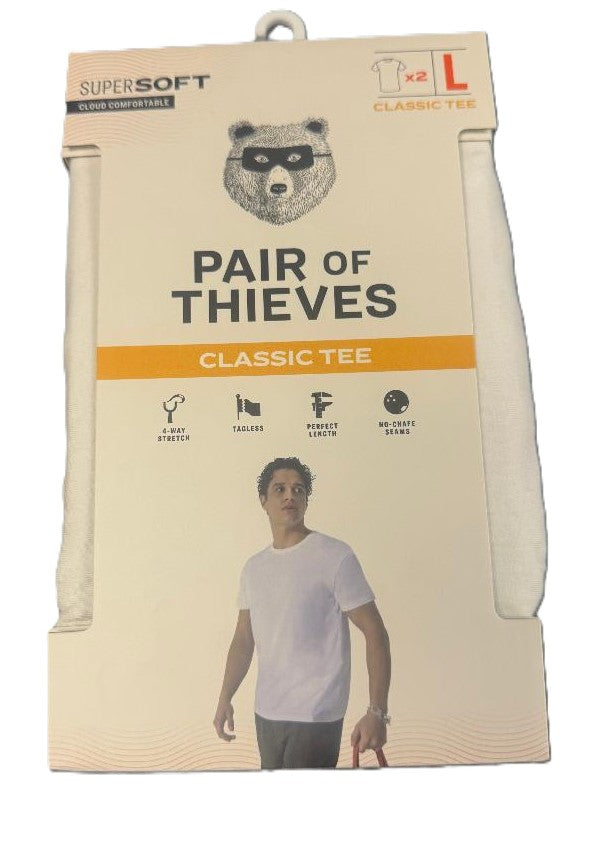 Pair of Thieves Men's Classic Crewneck Undershirt 2pk - White - Large