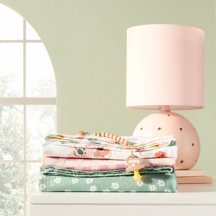 Muslin Swaddle Baby Blanket - Floral Gingham - 3pk - Cloud Island