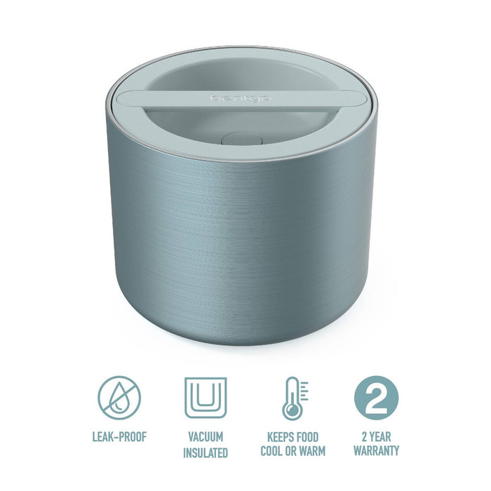 Bentgo 2.4c Stainless Steel Insulted Food Storage Container with Plastic Lid Aqua Blue