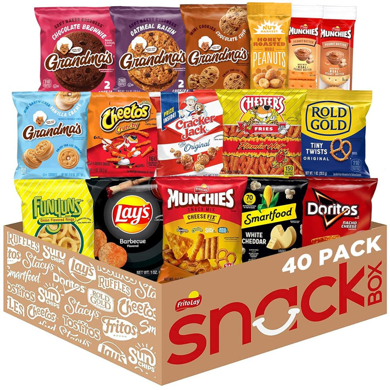 Frito Lay Ultimate Snack Care Package, Variety Assortment Of Chips, Cookies, Crackers & More, (Pack Of 40)