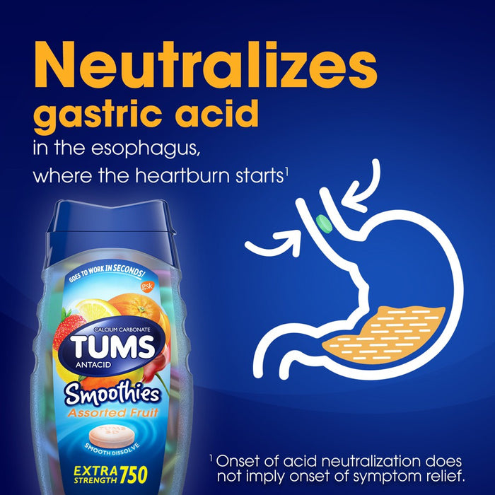 Tums Smoothies Antacids - Assorted Fruit - 12ct