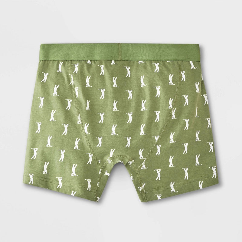 Men's Golfer Print Boxer Briefs 2pk - Goodfellow & Co Green XL