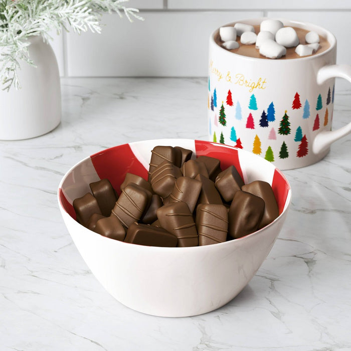 24oz Christmas Melamine Swirl Cereal Bowl Red/White - Wondershop