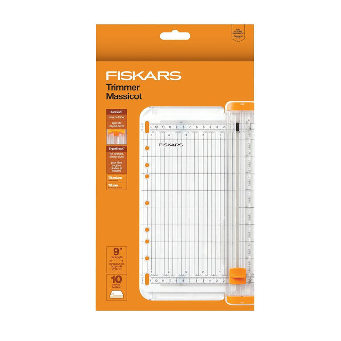 Fiskars SureCut School Supplies Paper Trimmer for Crafting 9" Cut Length Cardmaking Craft Paper Cutter