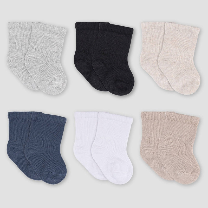 Gerber Baby 6pk Wiggle Proof Socks - Cream 0-6M
