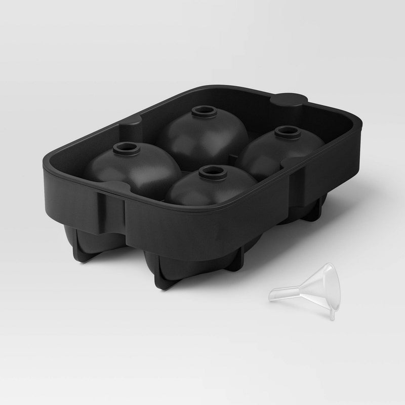 Halloween Skulls Silicone Ice Cube Tray Black - Threshold