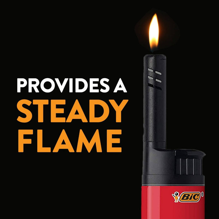 BiC EZ Reach 3pk Lighters: Up to 50% More Lights, Child-Resistant, Multipurpose Use, Butane Powered